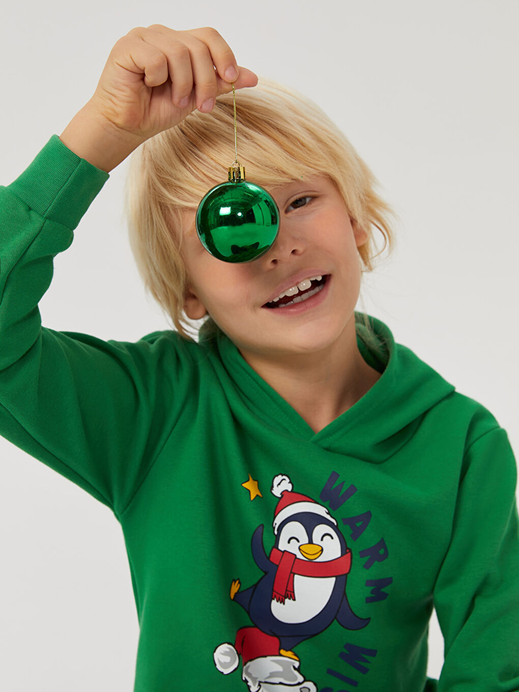 Hooded New Year Themed Long Sleeve Boy Sweatshirt-2