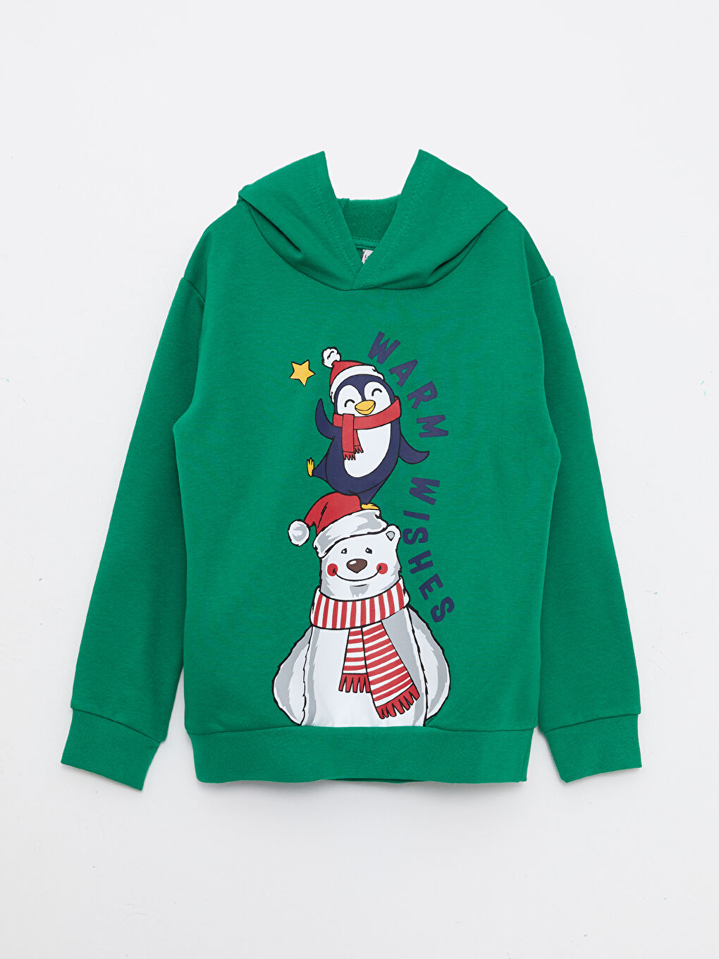 Hooded New Year Themed Long Sleeve Boy Sweatshirt-4