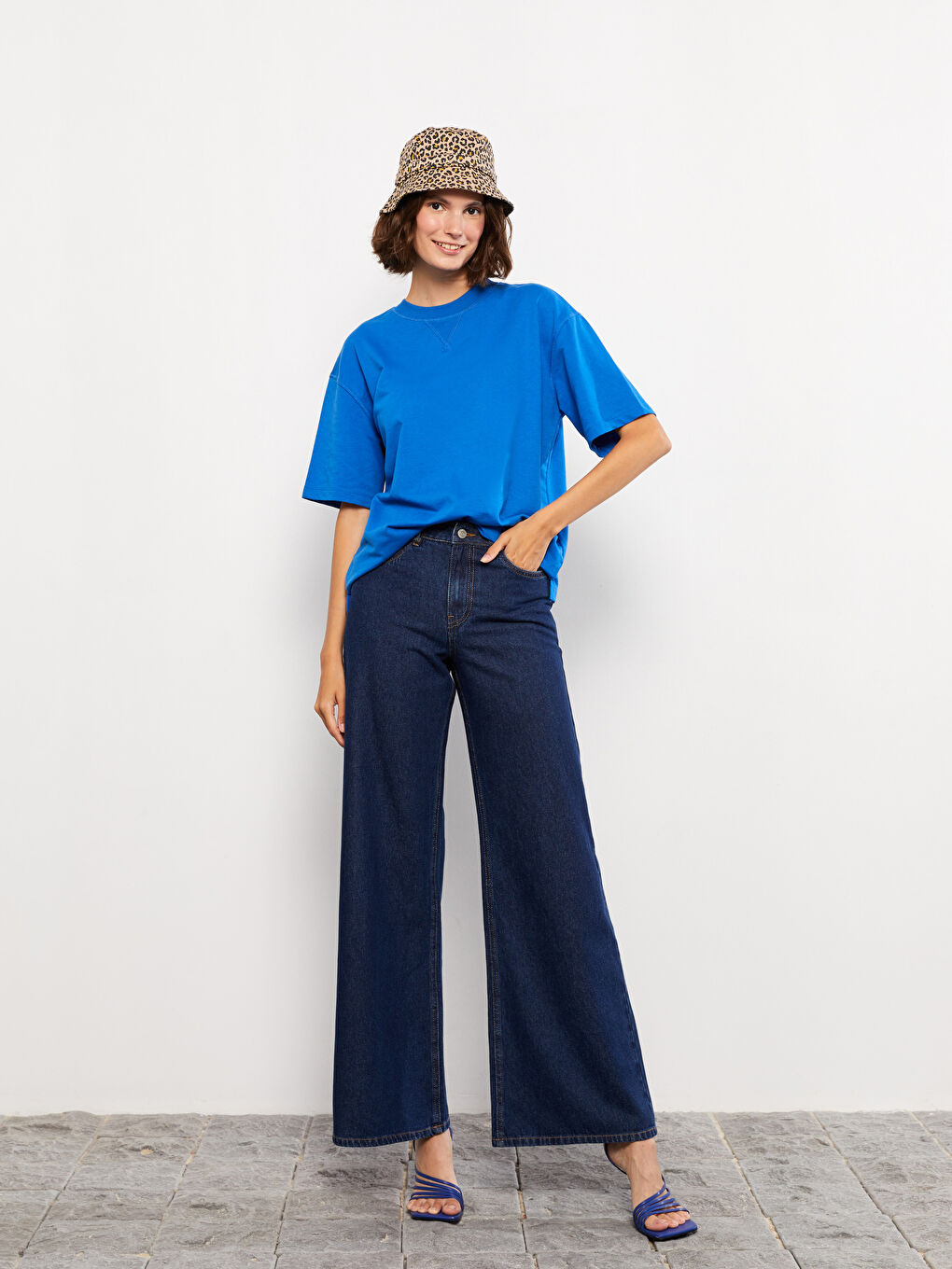 LCW Jeans Women's High Waisted Wideleg Regular Denim Trousers -W2AJ91Z8-309