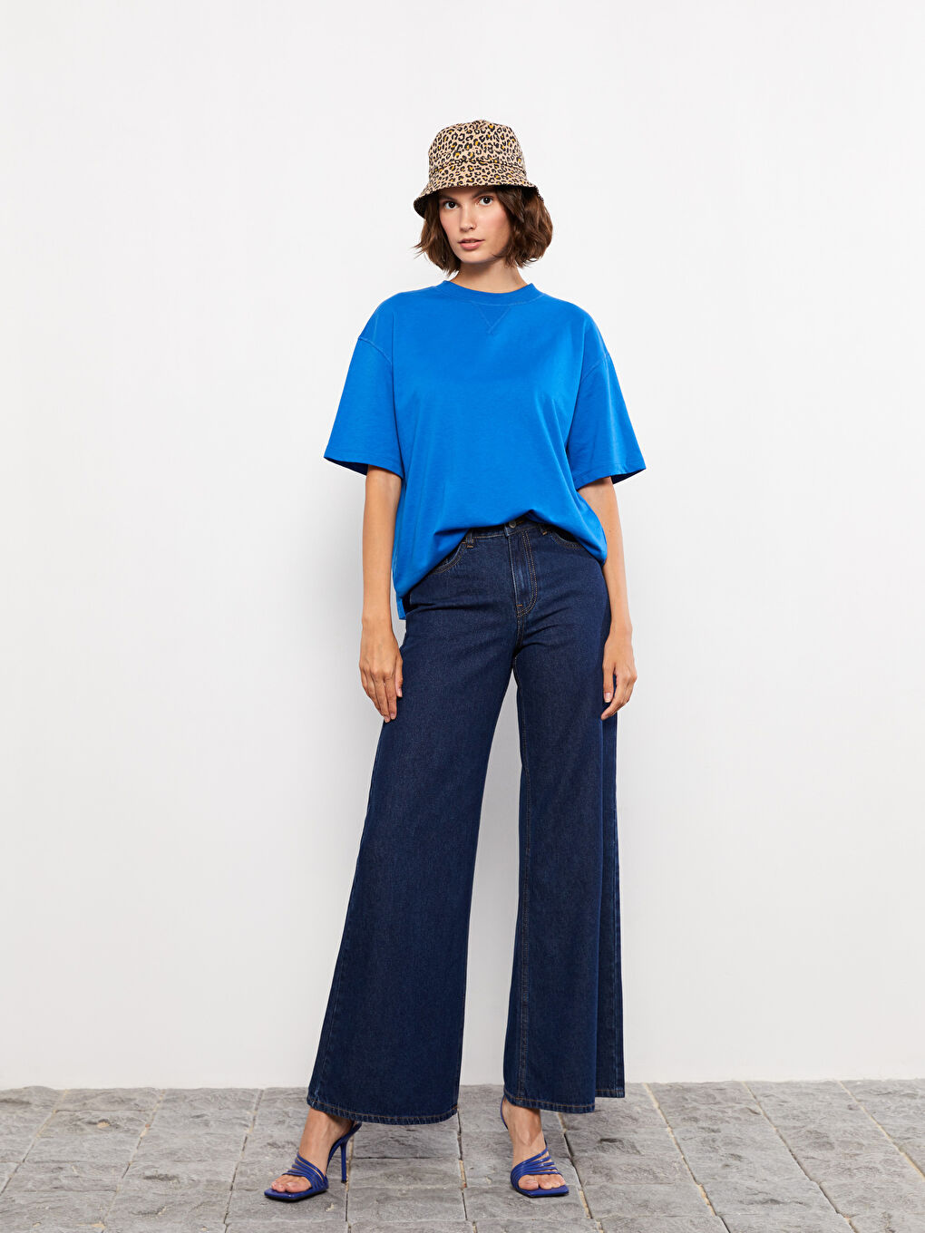 LCW Jeans Women's High Waisted Wideleg Regular Denim Trousers -W2AJ91Z8-309