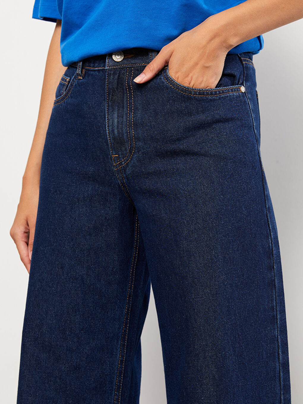 LCW Jeans Women's High Waisted Wideleg Regular Denim Trousers -W2AJ91Z8-309