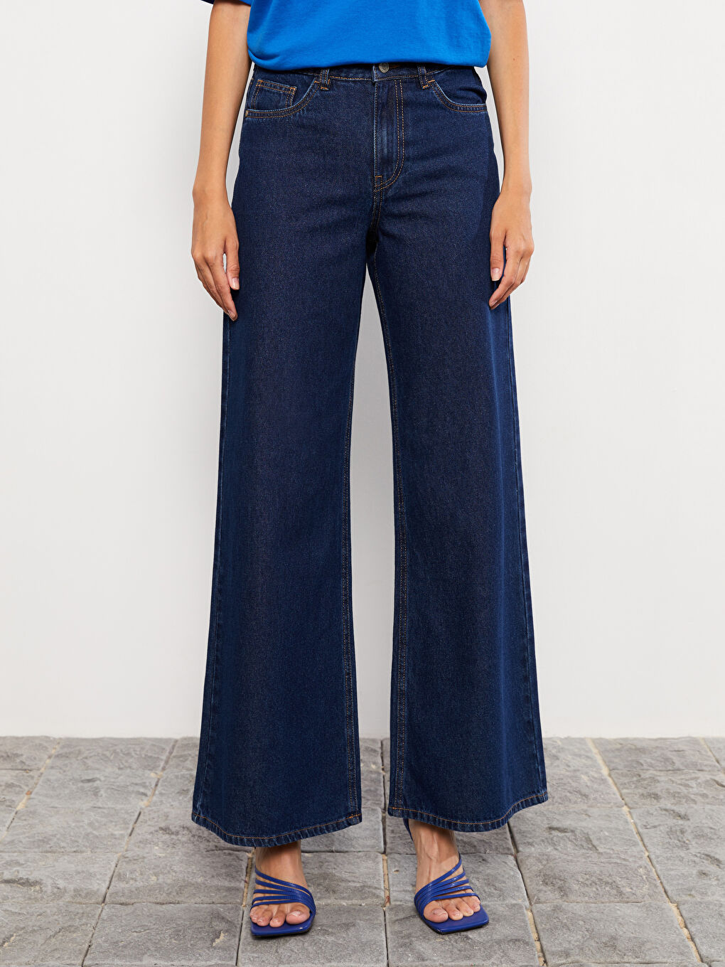 LCW Jeans Women's High Waisted Wideleg Regular Denim Trousers -W2AJ91Z8-309