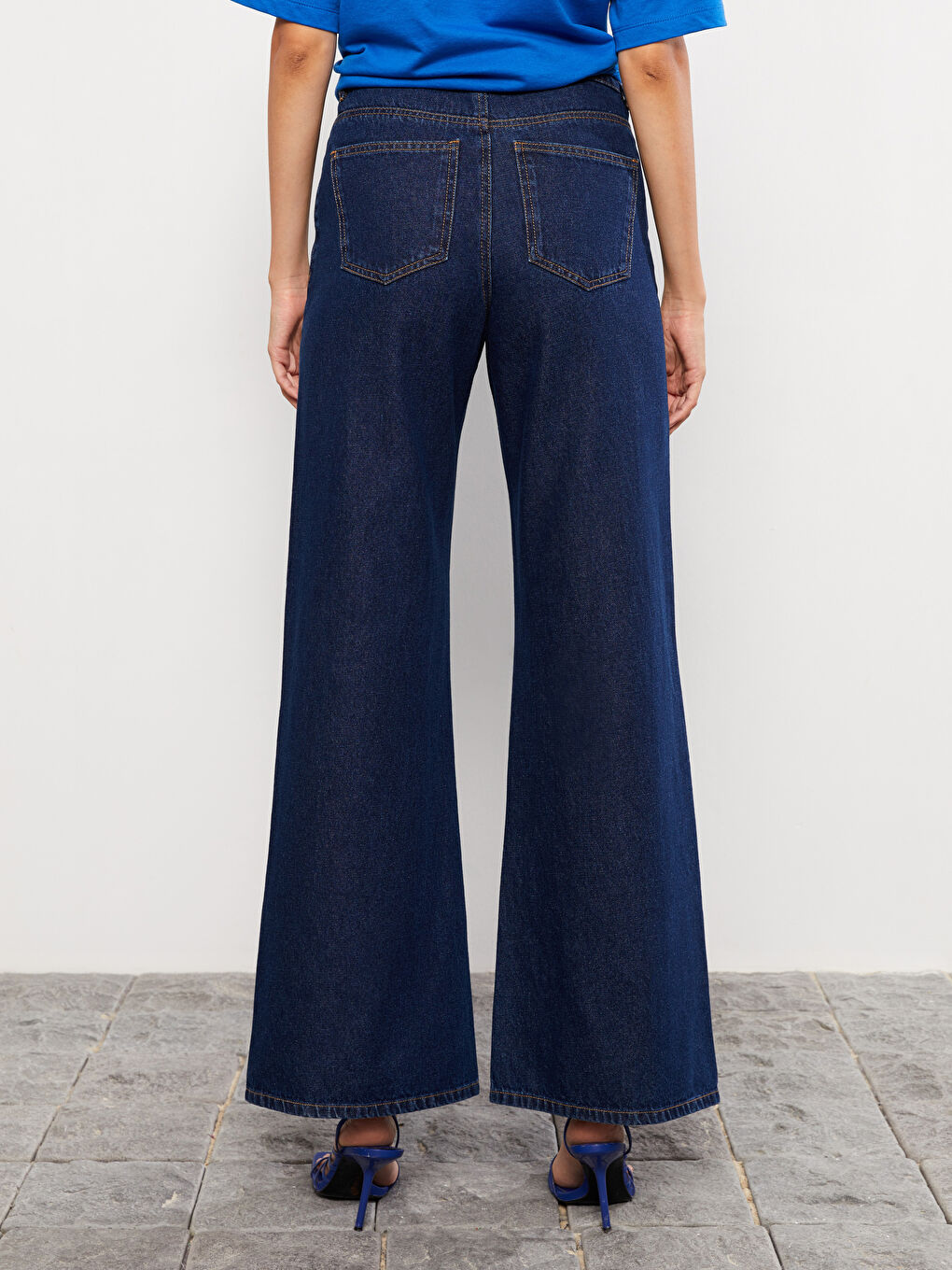 LCW Jeans Women's High Waisted Wideleg Regular Denim Trousers -W2AJ91Z8-309