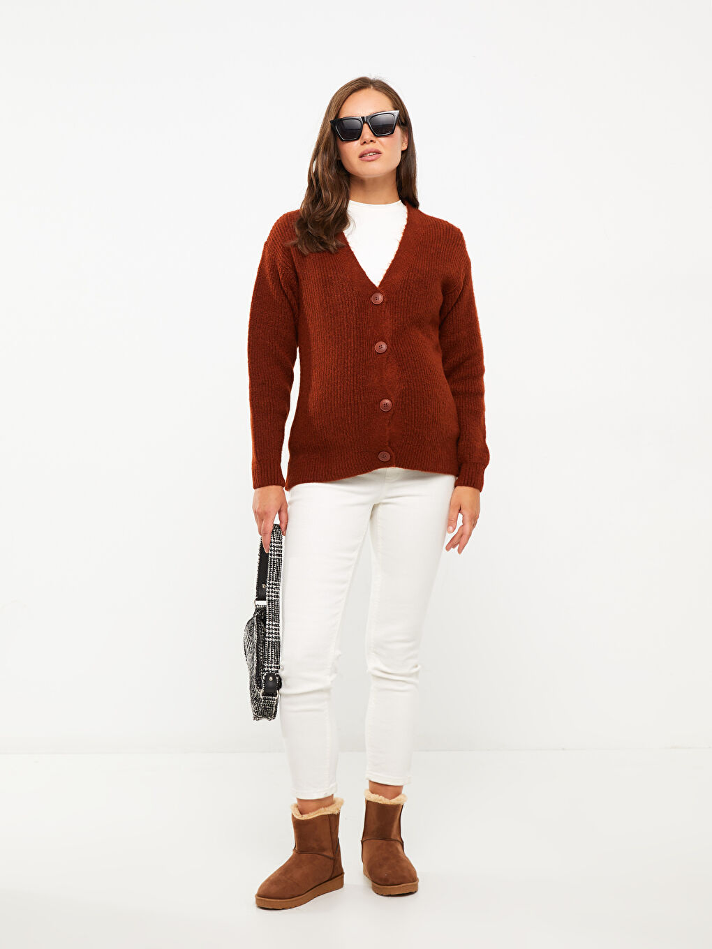 V Neck Regular Long Sleeve Maternity Tricot Cardigan-2