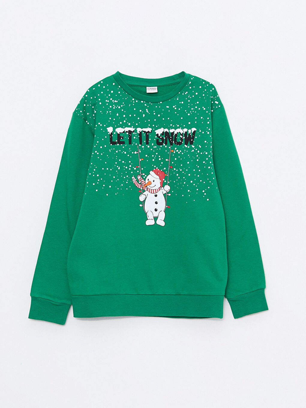 LCW Kids Bisiklet Yaka Yılbaşı Temalı Uzun Kollu Erkek Çocuk Sweatshirt -W2AK03Z4-HAW