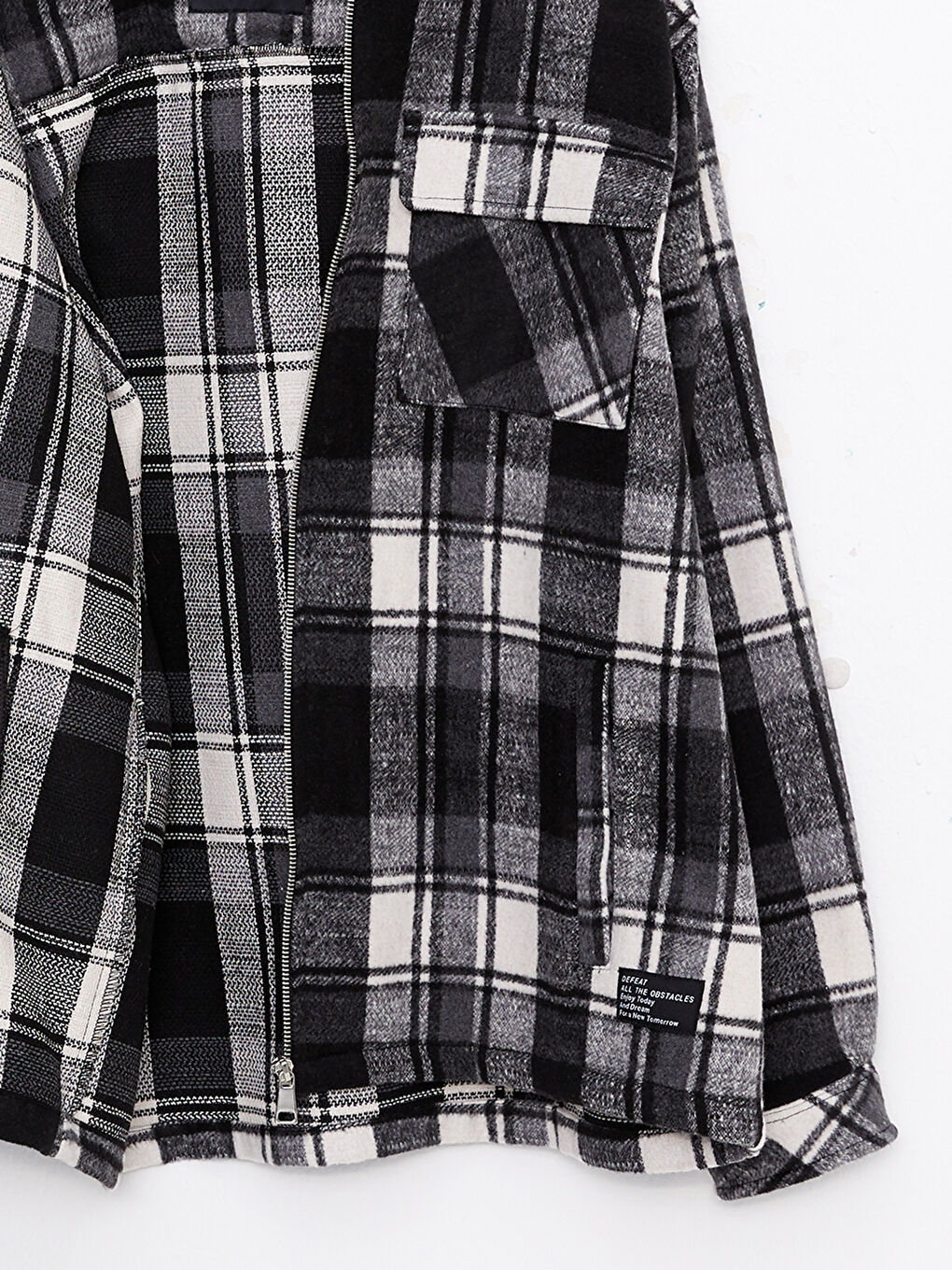 Siyah Rahat Kalıp Uzun Kollu Ekose Erkek Oduncu Gömlek Ceket-7