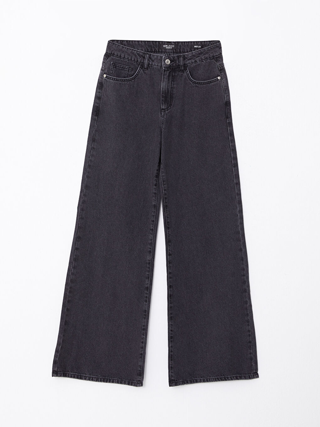 Women's High Waisted Wideleg Regular Denim Trousers-5