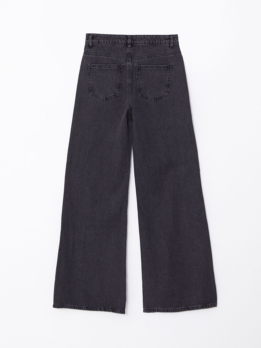 Women's High Waisted Wideleg Regular Denim Trousers-6