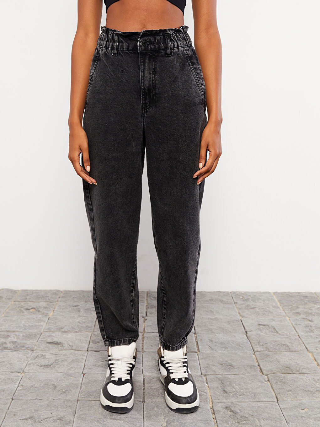 LCW Jeans Women's High Waisted Slouchy Regular Denim Trousers -W2AK11Z8-GRD