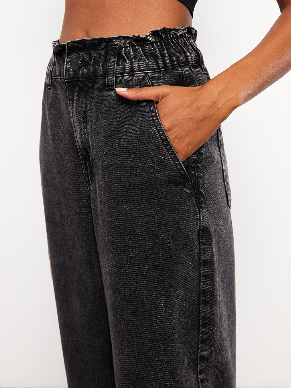LCW Jeans Women's High Waisted Slouchy Regular Denim Trousers -W2AK11Z8-GRD
