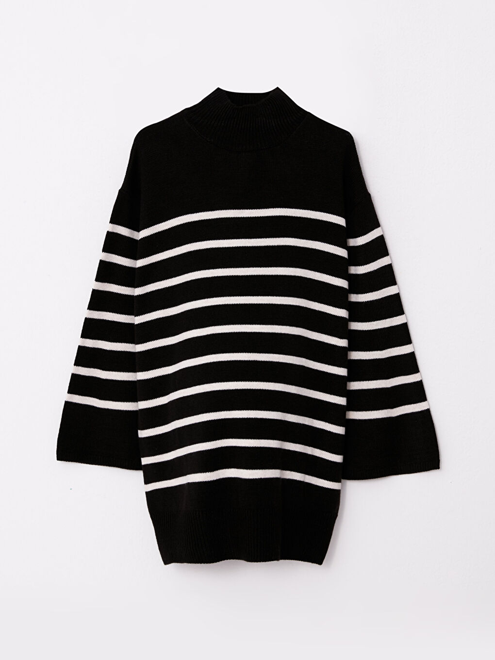 Туника из трикотажа с длинным рукавом и полосатым узором, полуводолазка для женщин-5