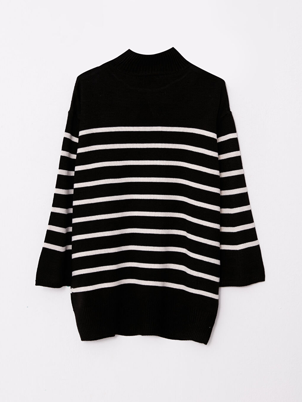 Туника из трикотажа с длинным рукавом и полосатым узором, полуводолазка для женщин-6