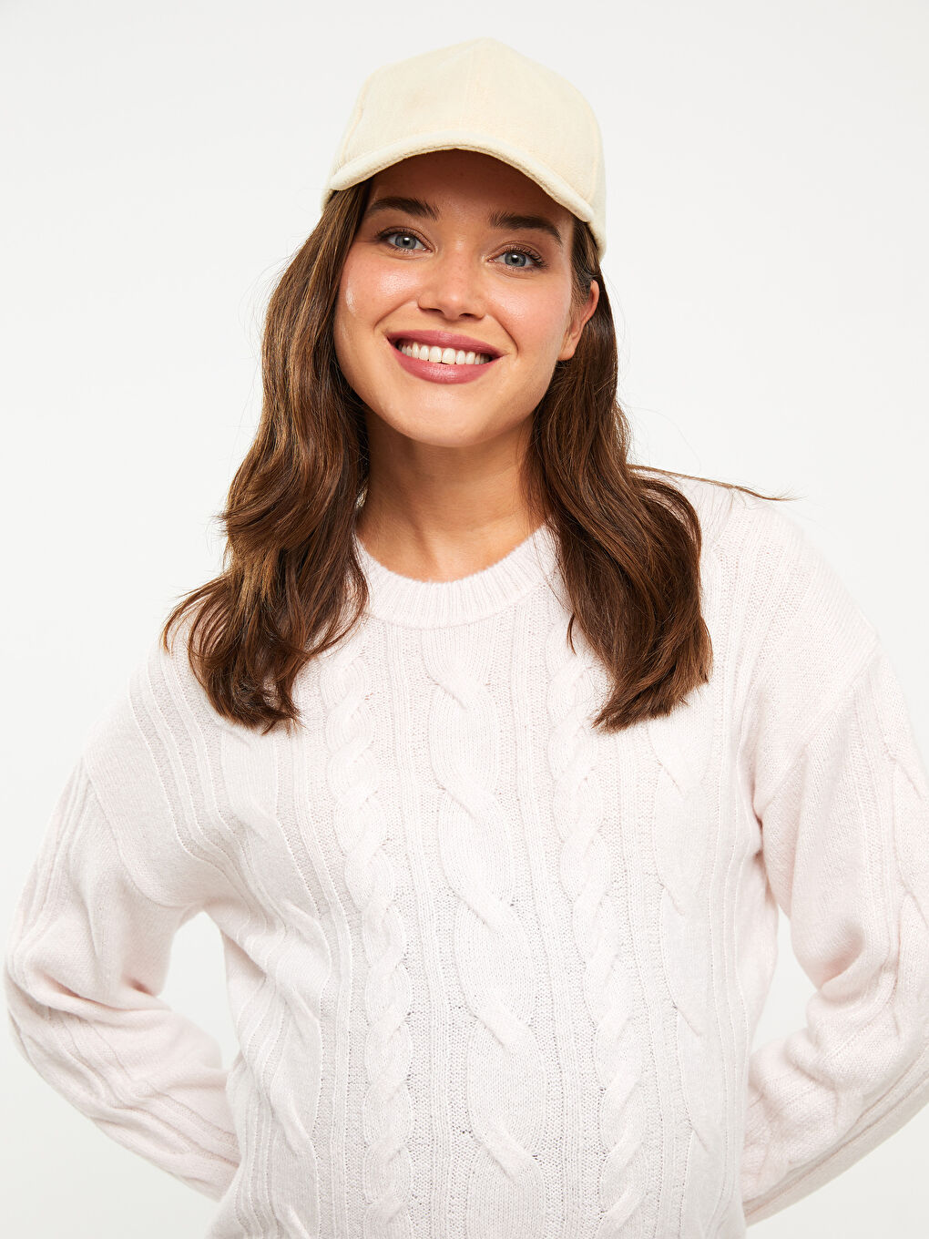 LCWAIKIKI Maternity Crew Neck Self Patterned Long Sleeve Maternity Tricot Sweater -W2AK37Z8-QVF