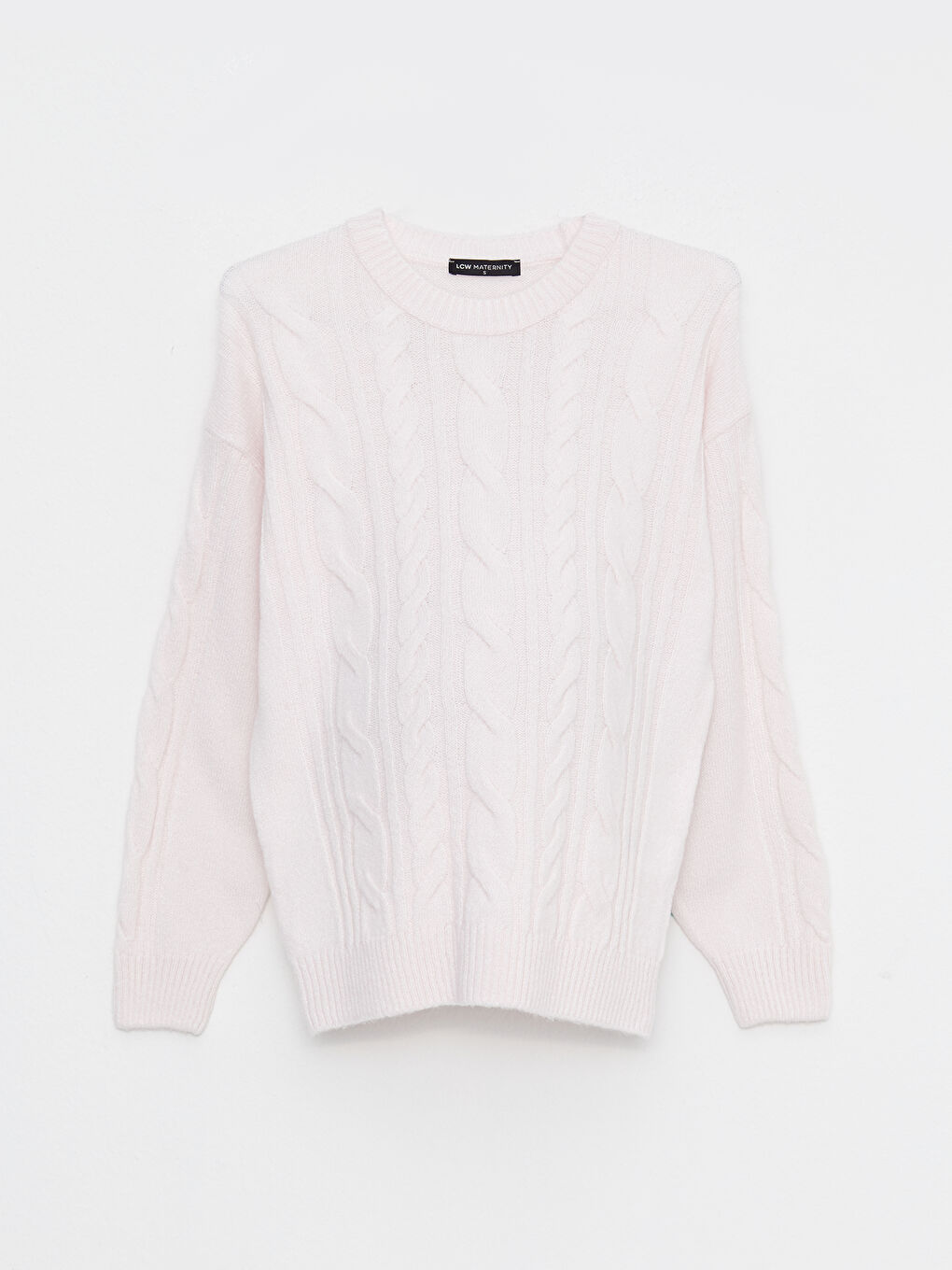 LCWAIKIKI Maternity Crew Neck Self Patterned Long Sleeve Maternity Tricot Sweater -W2AK37Z8-QVF
