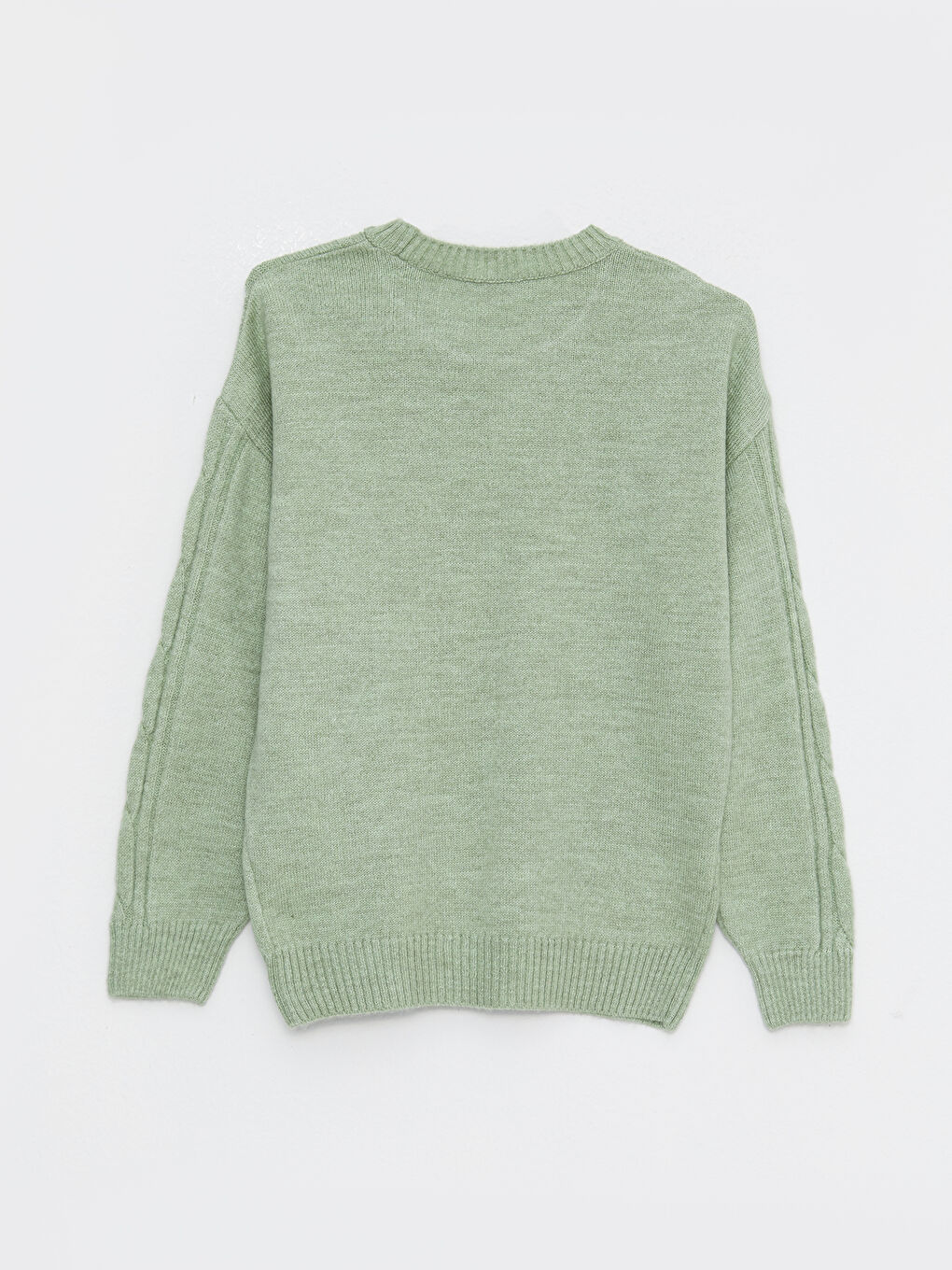 سترة تريكو كم طويل منقوشة بياقة دائرية للحوامل-6