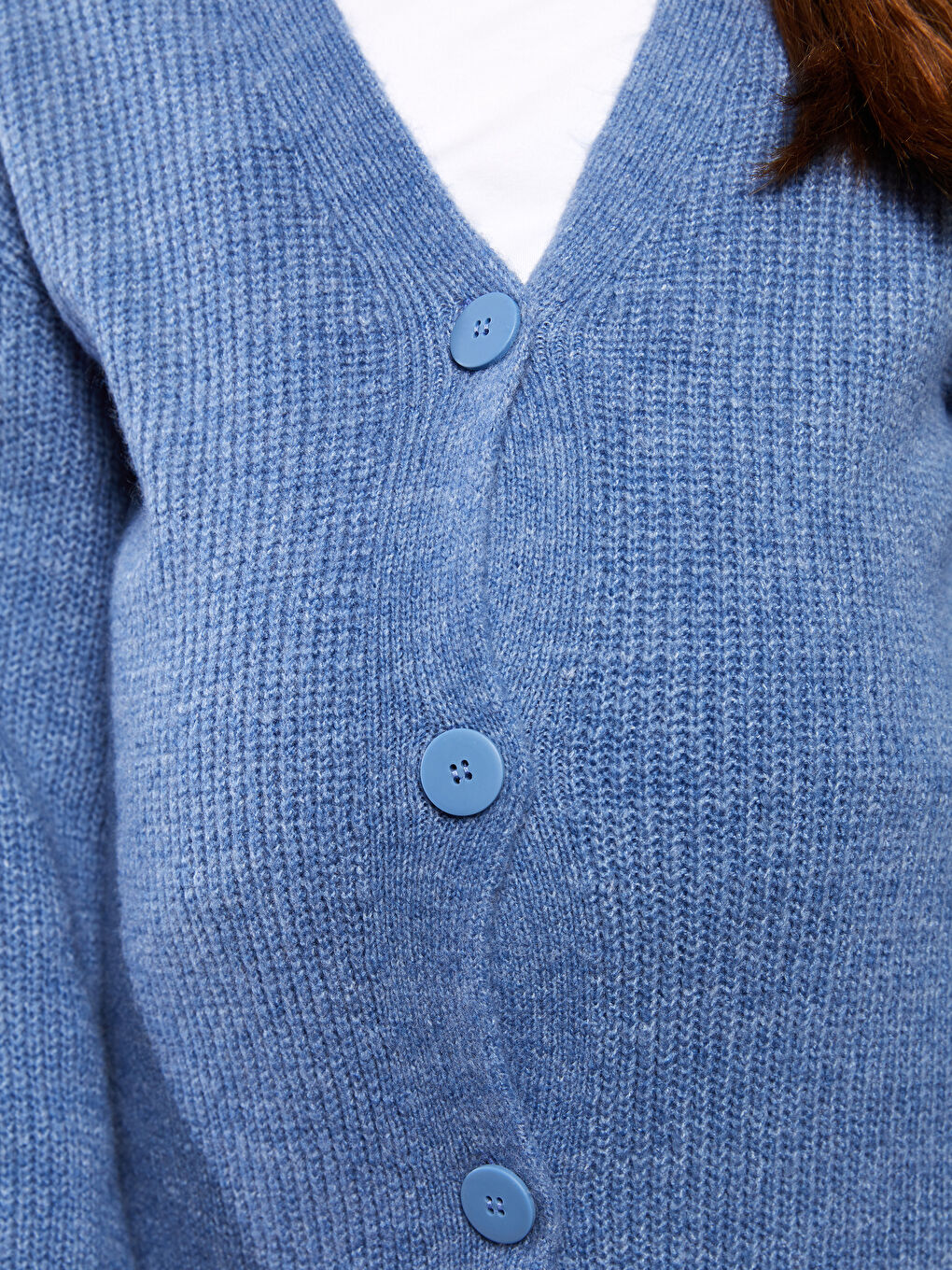 Кардиган из трикотажа для беременных с V-образным вырезом и длинным рукавом стандартного кроя-3