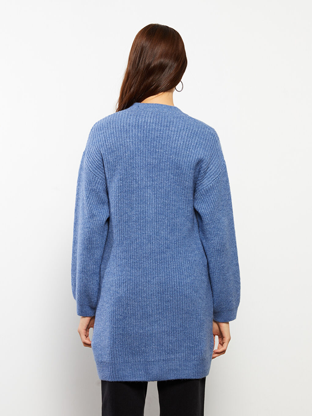 Кардиган из трикотажа для беременных с V-образным вырезом и длинным рукавом стандартного кроя-4