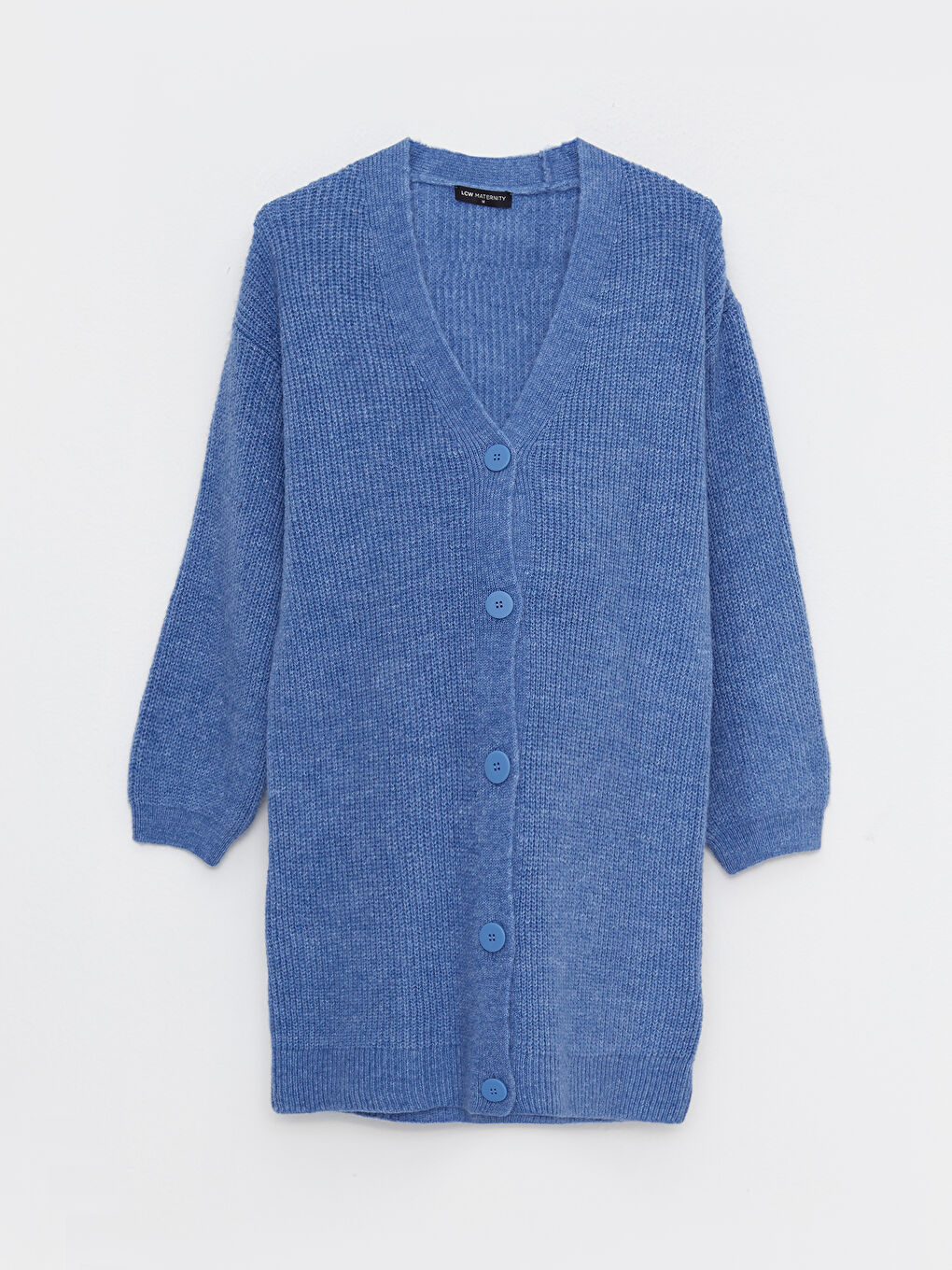 Кардиган из трикотажа для беременных с V-образным вырезом и длинным рукавом стандартного кроя-5