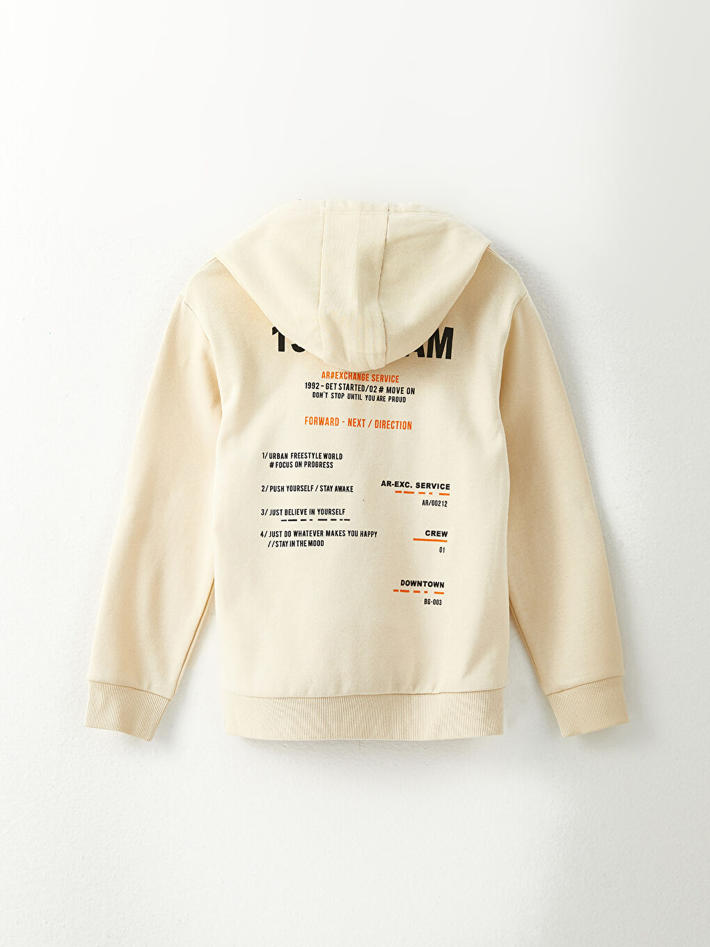Hooded Printed Long Sleeve Boys' Sweatshirt-1