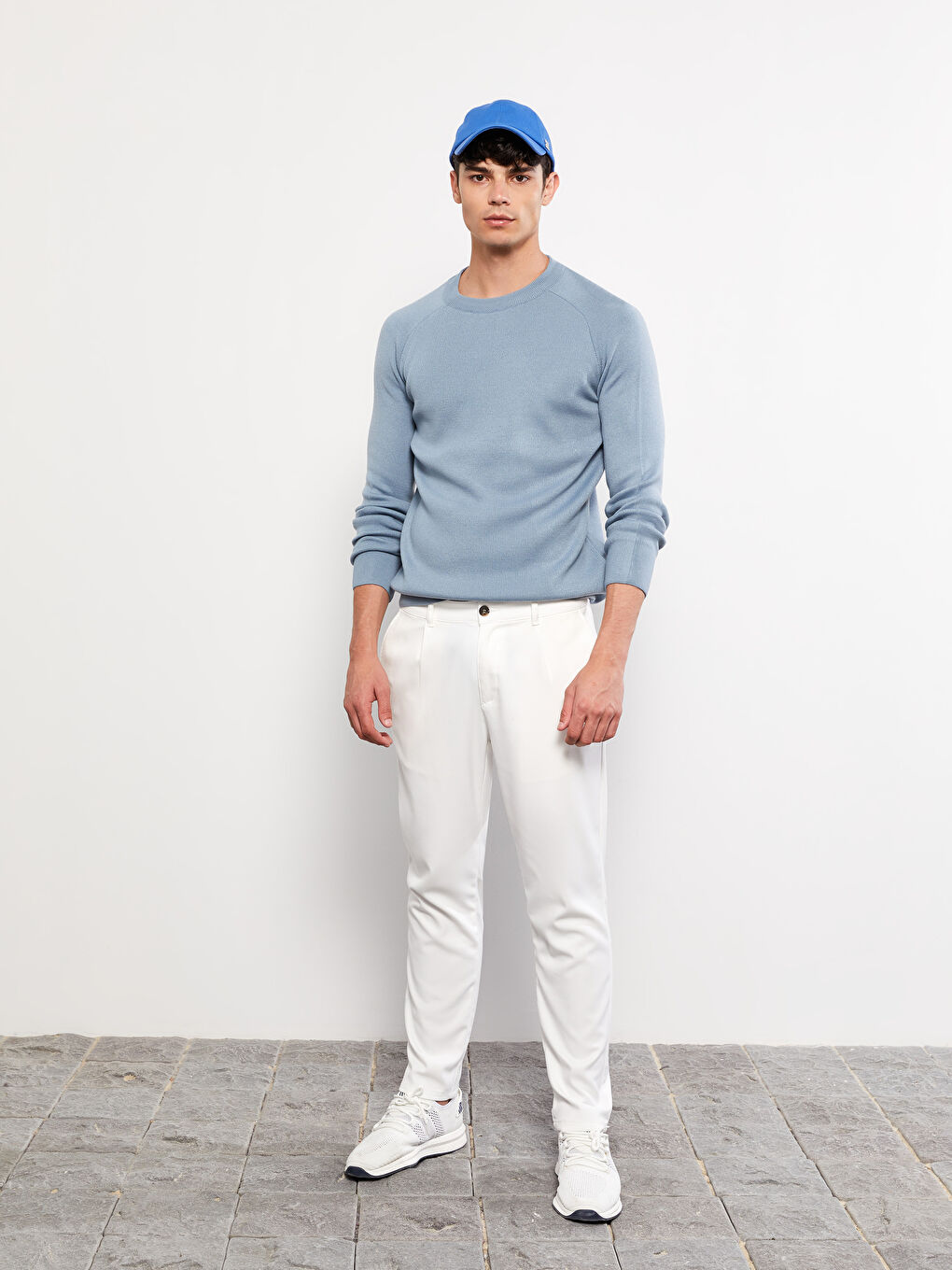 Crew Neck Long Sleeve Men's Tricot Sweater -W2AK74Z8-UD8