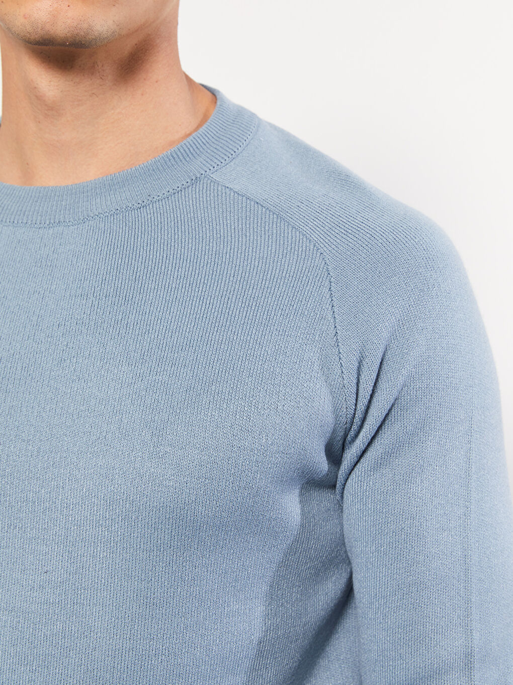 Crew Neck Long Sleeve Men's Tricot Sweater -W2AK74Z8-UD8