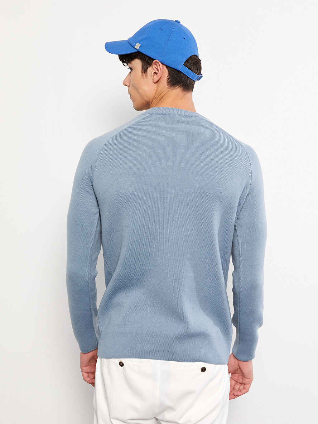 Crew Neck Long Sleeve Men's Tricot Sweater -W2AK74Z8-UD8