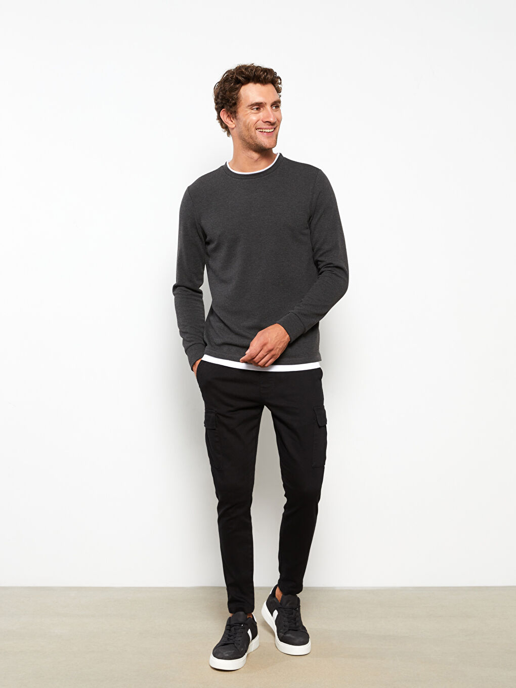XSIDE Crew Neck Long Sleeve Men's T-Shirt -W2AK76Z8-L8N - LC