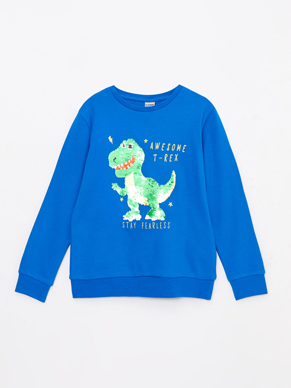 Crew Neck Printed Double-Sided Sequined Long Sleeve Boys' T-Shirt-2
