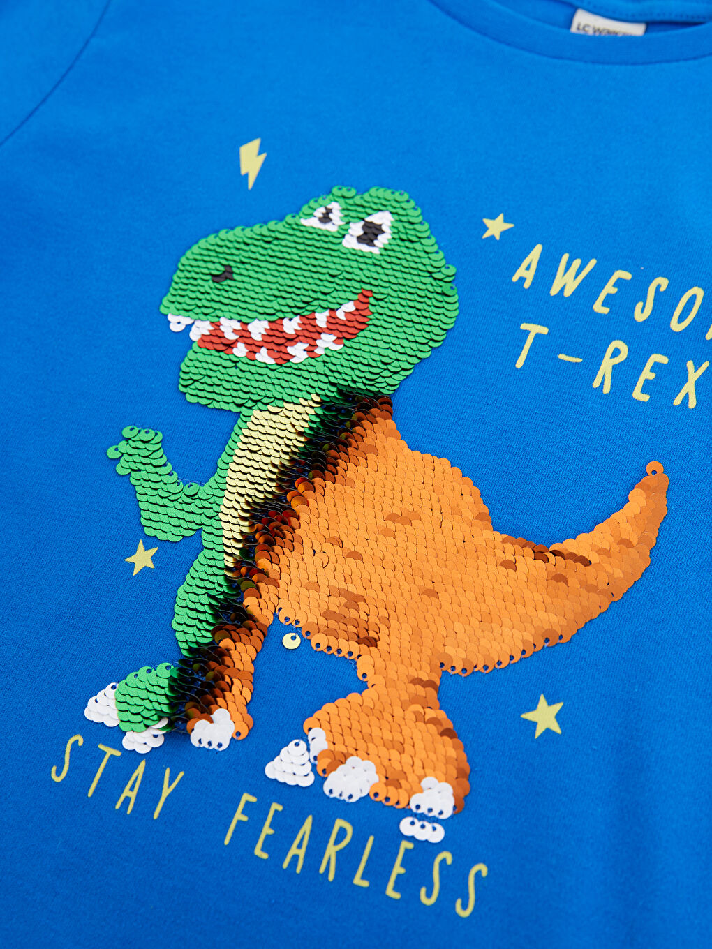 Crew Neck Printed Double-Sided Sequined Long Sleeve Boys' T-Shirt-4