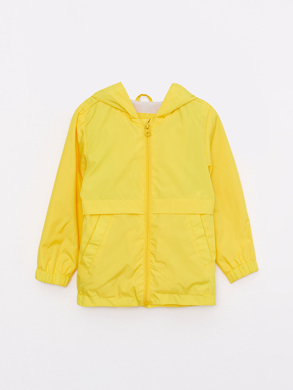 Sarı Kapüşonlu Uzun Kollu Basic Erkek Bebek Yağmurluk