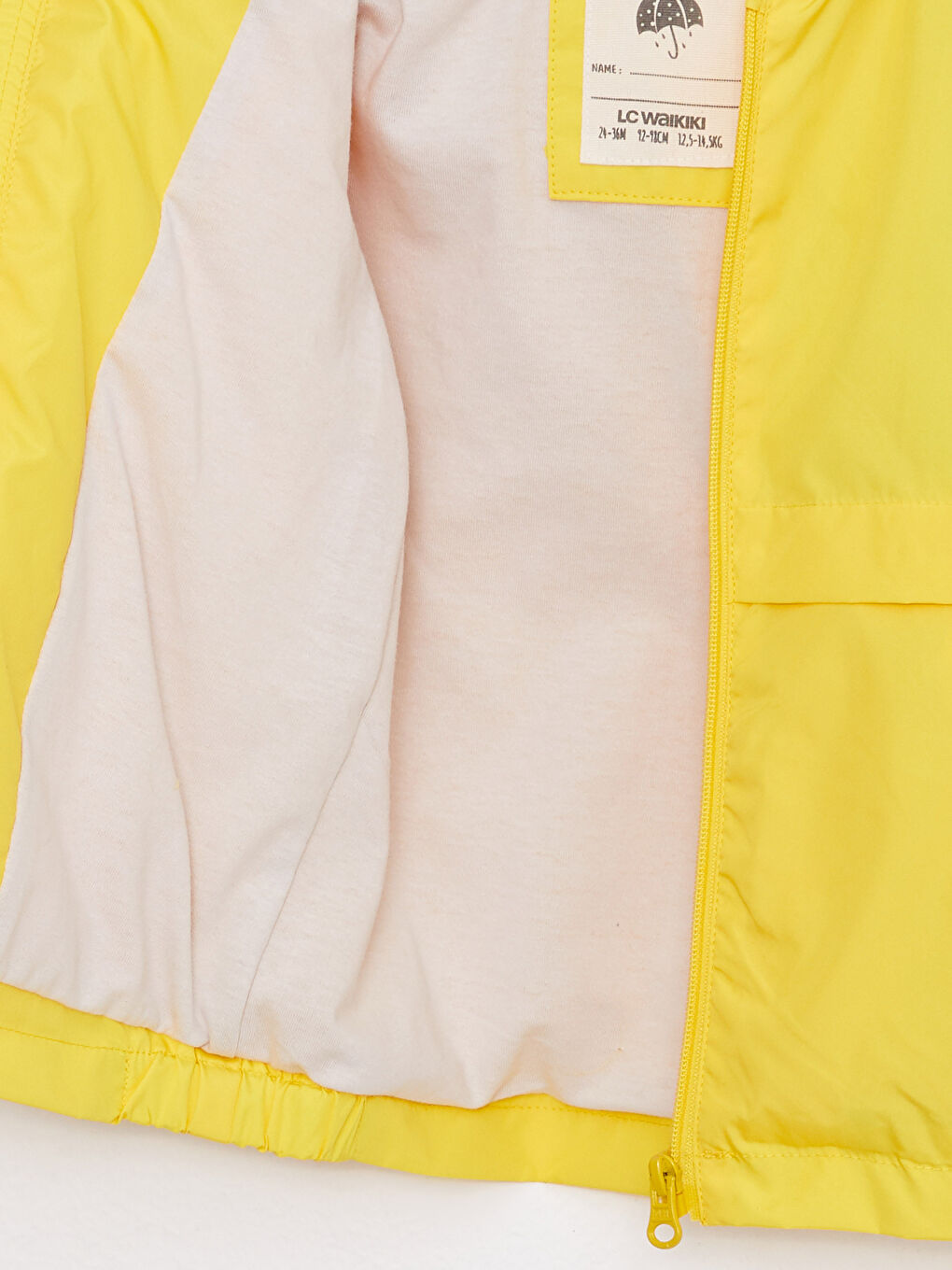 Sarı Kapüşonlu Uzun Kollu Basic Erkek Bebek Yağmurluk-2