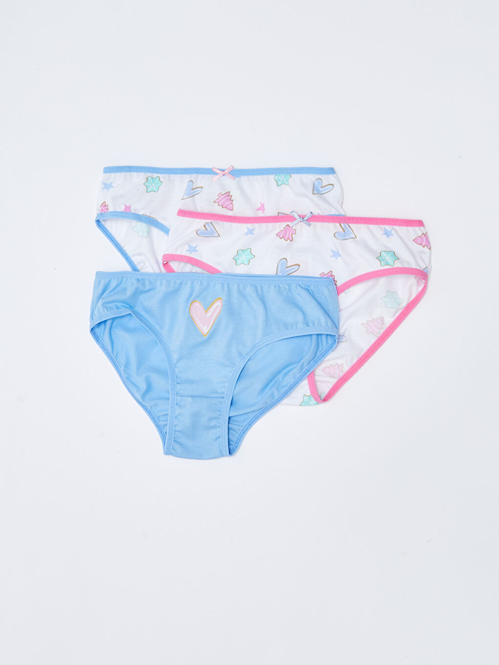 Lila Baskılı Pamuklu Kız Çocuk Külot 3'lü