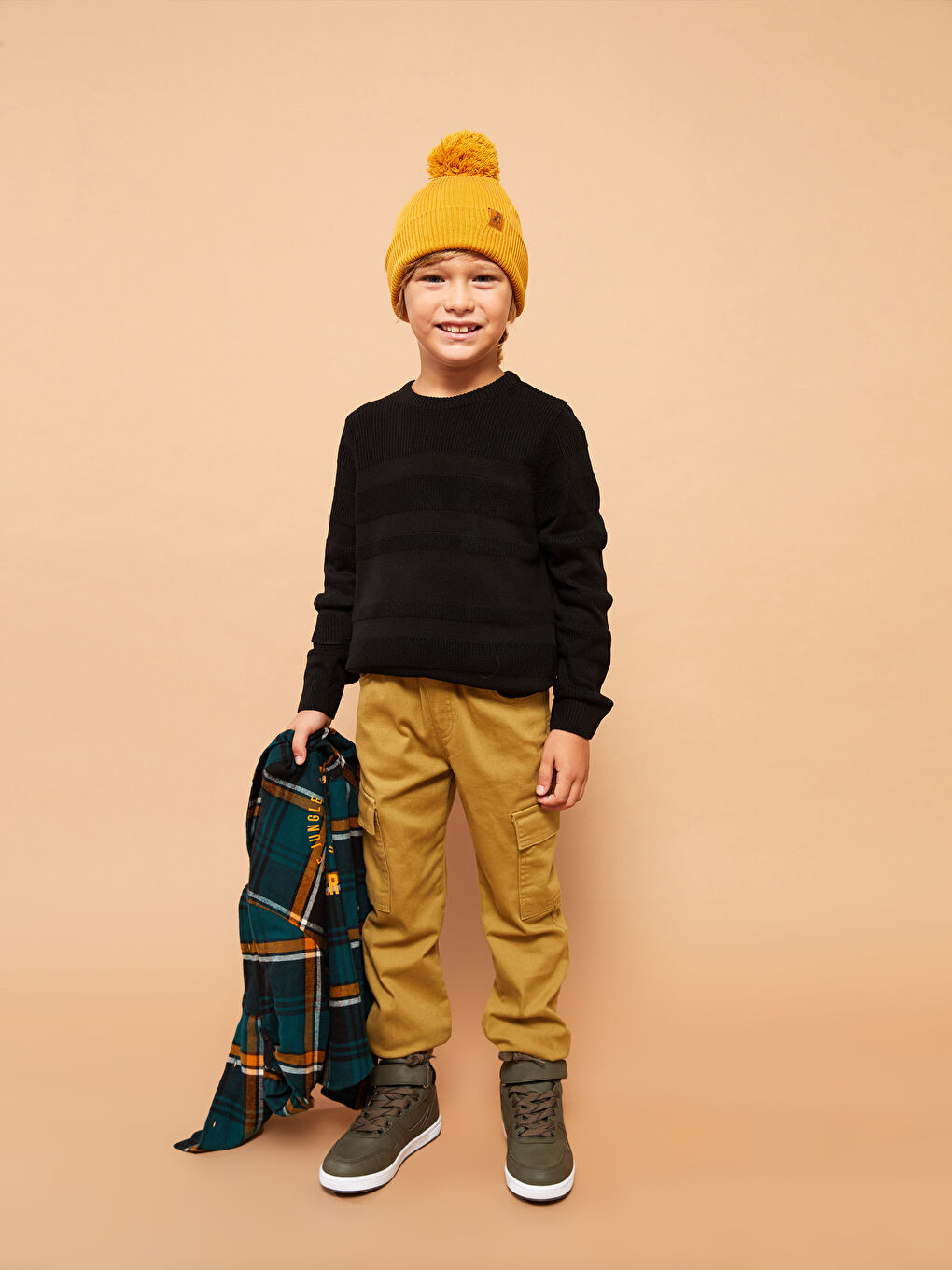 Crew Neck Basic Long Sleeve Boys' Knitwear Sweater -W2AL57Z4-CVL