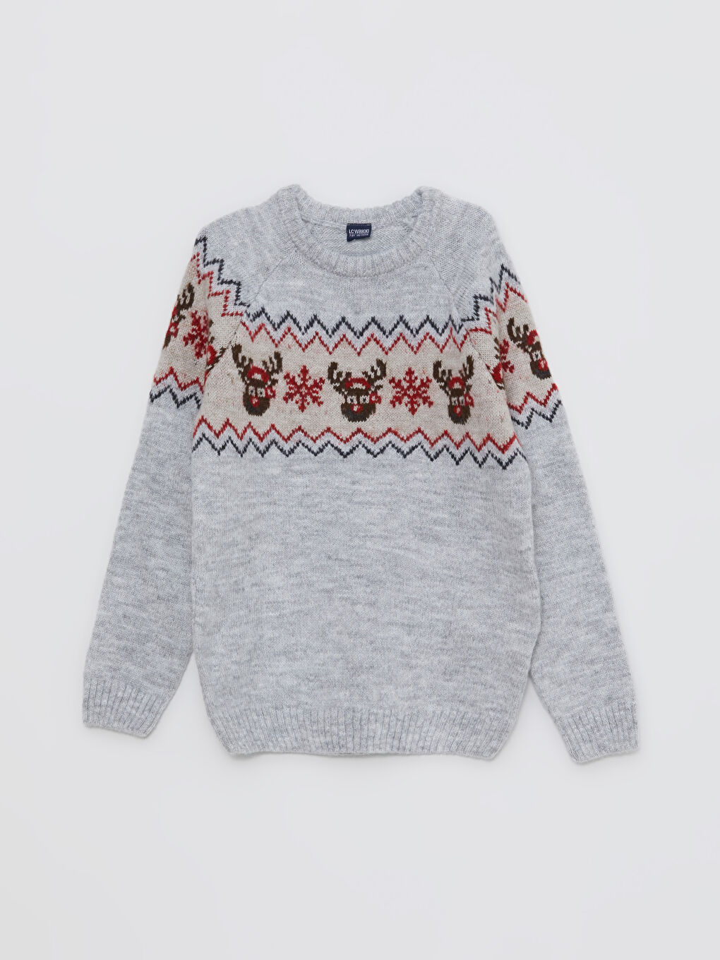 LCW Kids Rundhalsausschnitt Gemusterter Langarm Jungen Strickpullover -W2AL61Z4-LAL