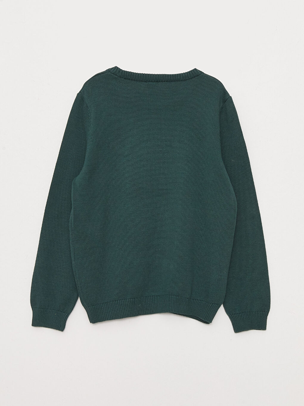 Yeşil Bisiklet Yaka Yılbaşı Temalı Uzun Kollu Erkek Çocuk Triko Kazak-5