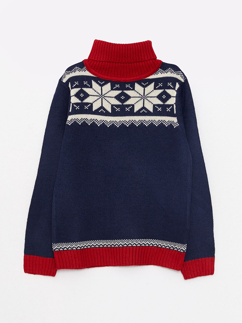 LCW Kids Turtleneck Patterned Long Sleeve Boy Knitwear Sweater -W2AL66Z4-HFK