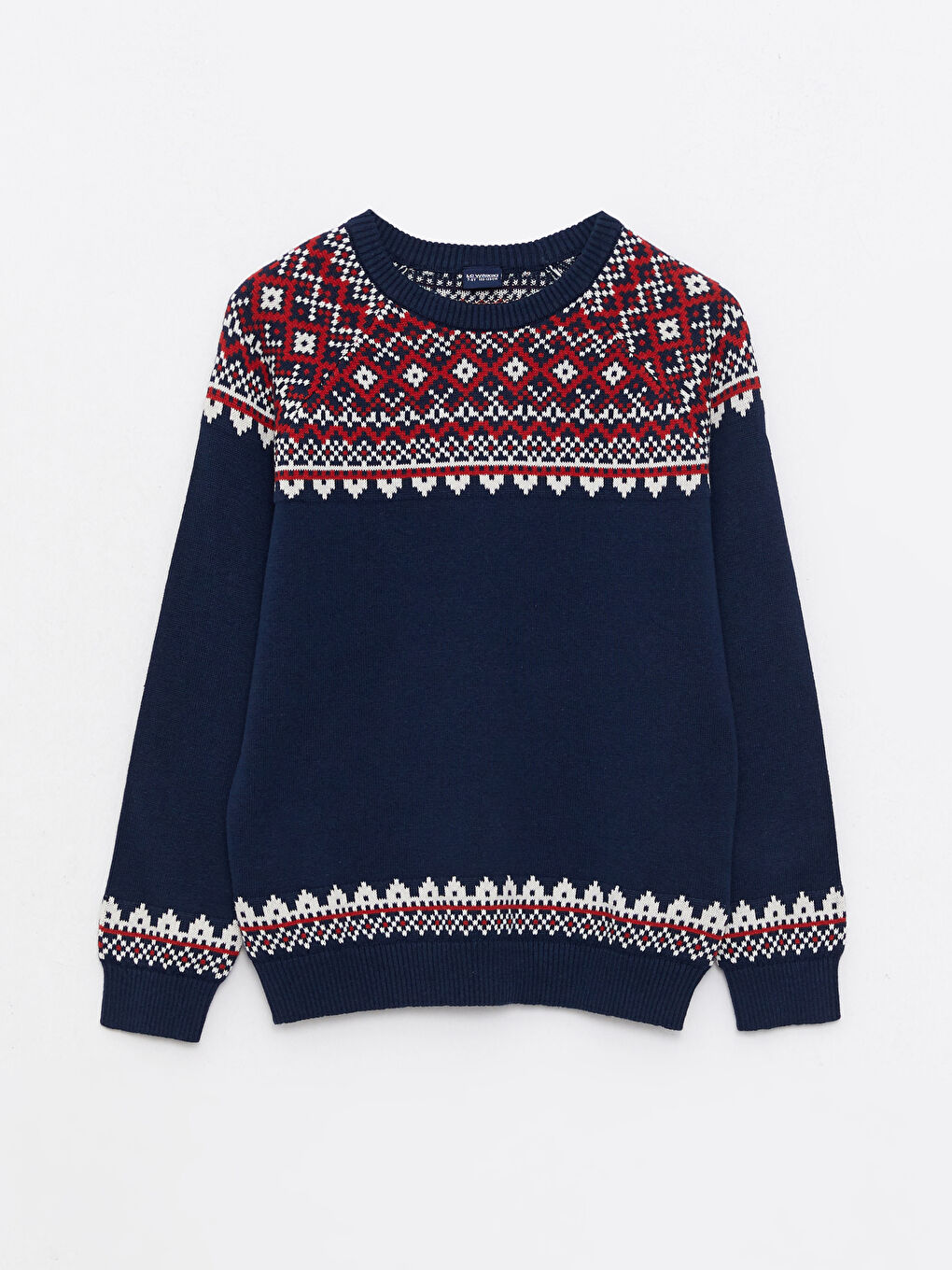 LCW Kids Crew Neck Patterned Long Sleeve Boy Tricot Sweater -W2AL77Z4-HFK
