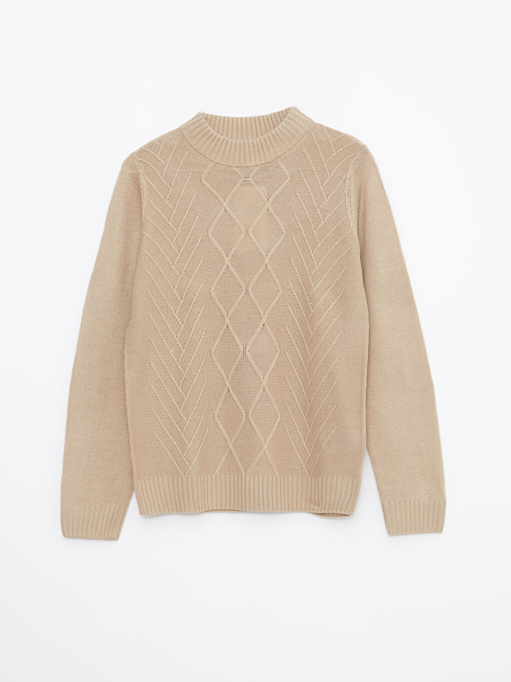LCW Kids Turtle Neck Braided Patterned Long Sleeve Boy Tricot Sweater -W2AL79Z4-FKU