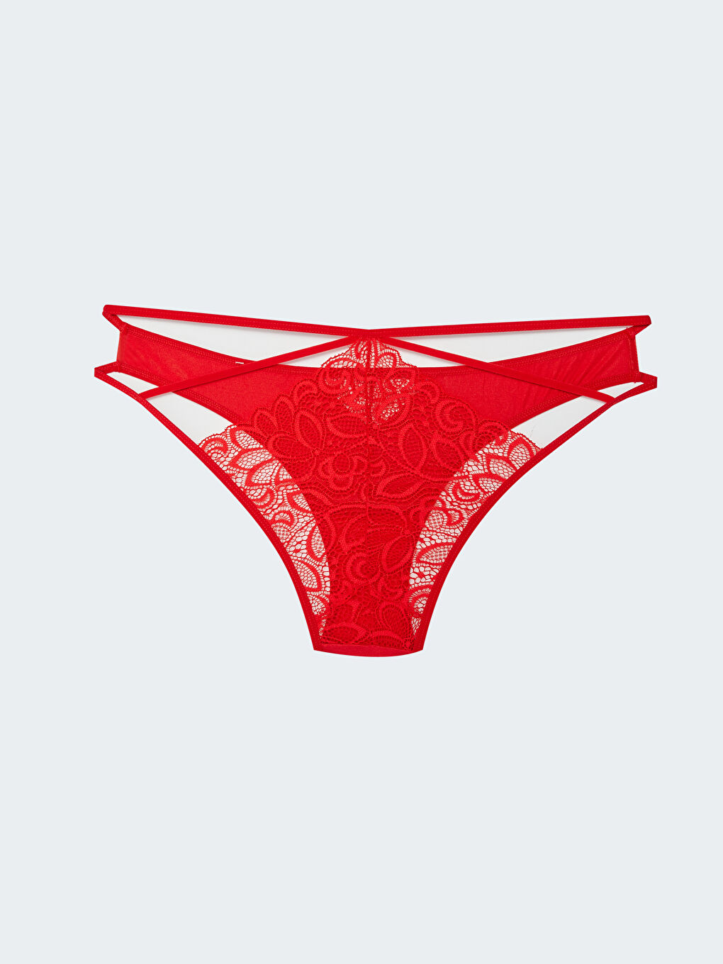 Kırmızı Dantelli Brazilian Külot