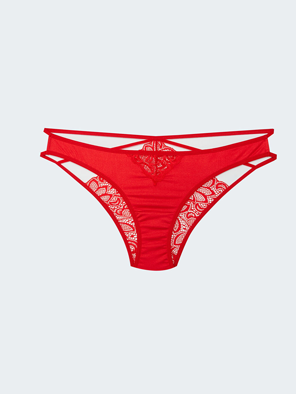 Kırmızı Dantelli Brazilian Külot-1