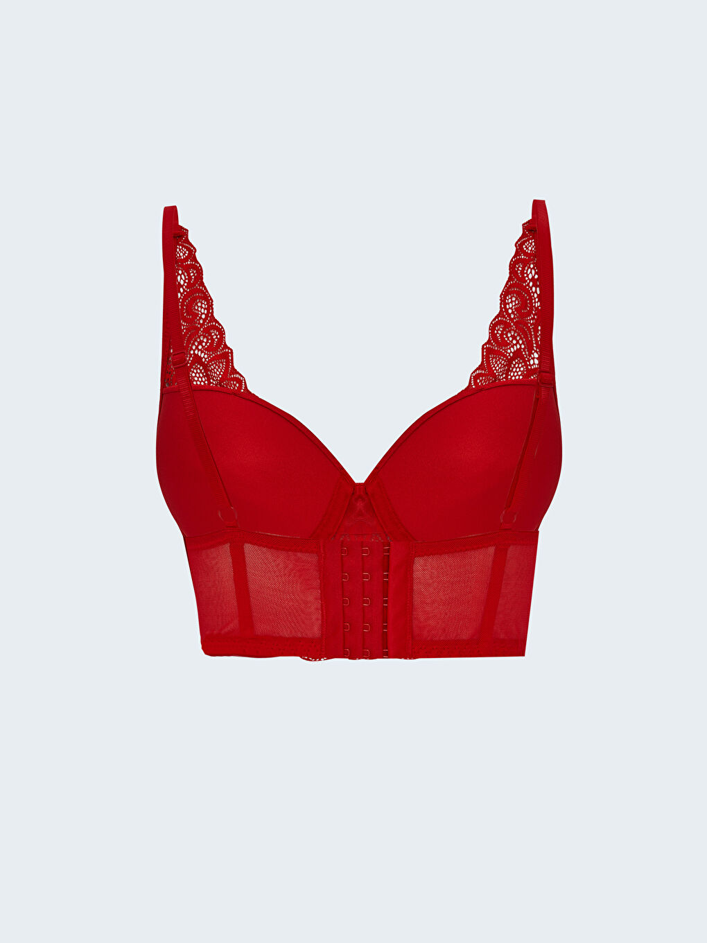 LCW DREAM Canlı Kırmızı Balenli Yarım Dolgulu Dantelli Bralet - 1