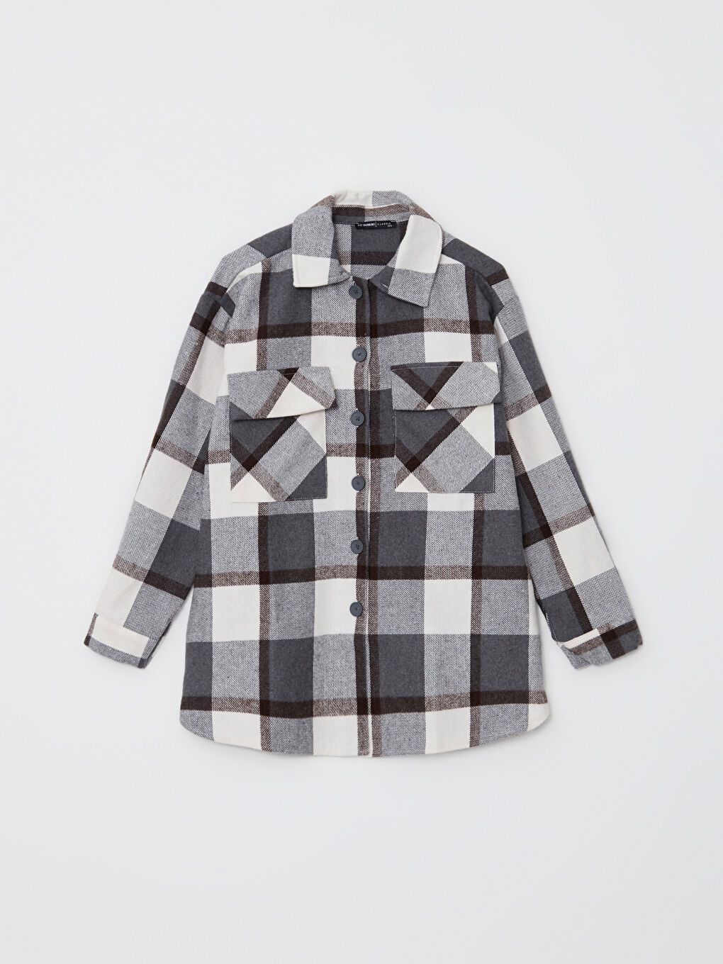 Cămașă Sacou cu Mânecă Lungă pentru Femei în Carouri