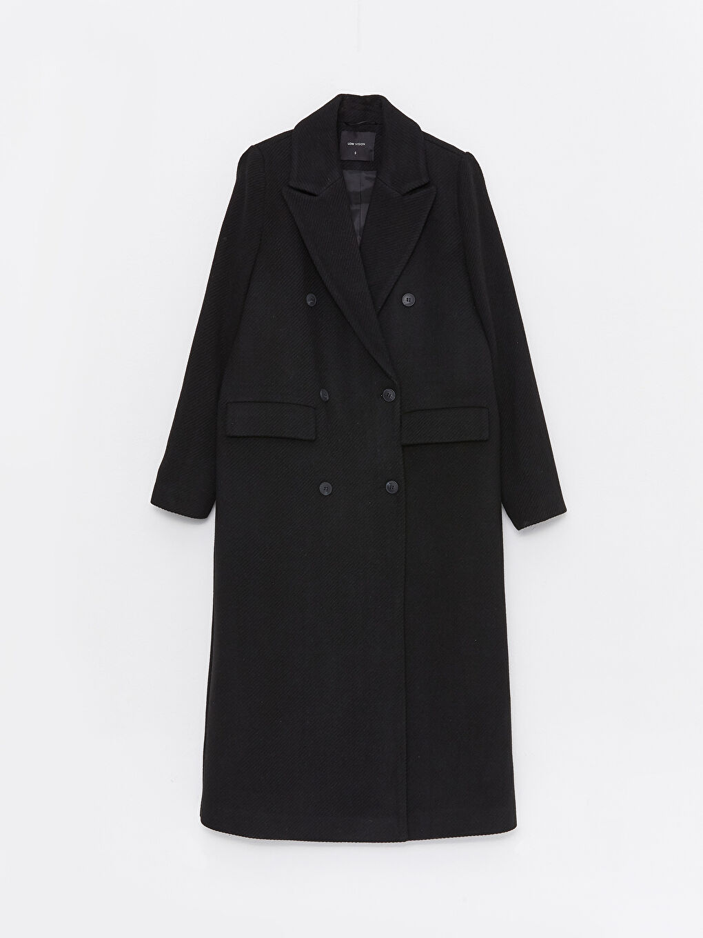 Siyah Ceket Yaka Kadın Kaşe Kaban-6