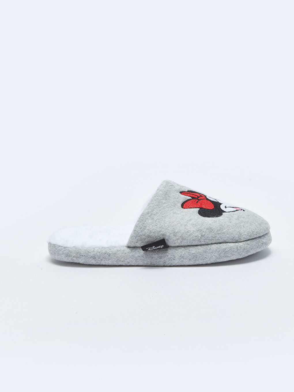 Gri Minnie Mouse Lisanslı Nakış Detaylı Kadın Ev Terliği-1