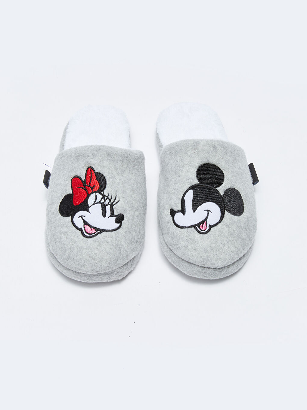 Gri Minnie Mouse Lisanslı Nakış Detaylı Kadın Ev Terliği-4
