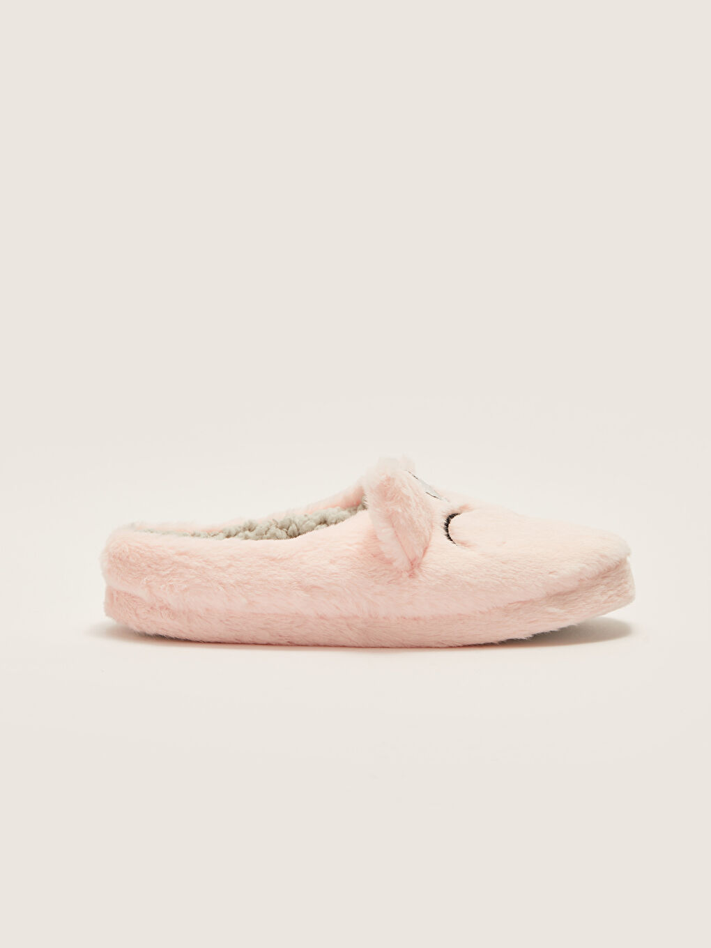 Pembe 3D Aplike Detaylı Nakışlı Kadın Ev Terliği-1