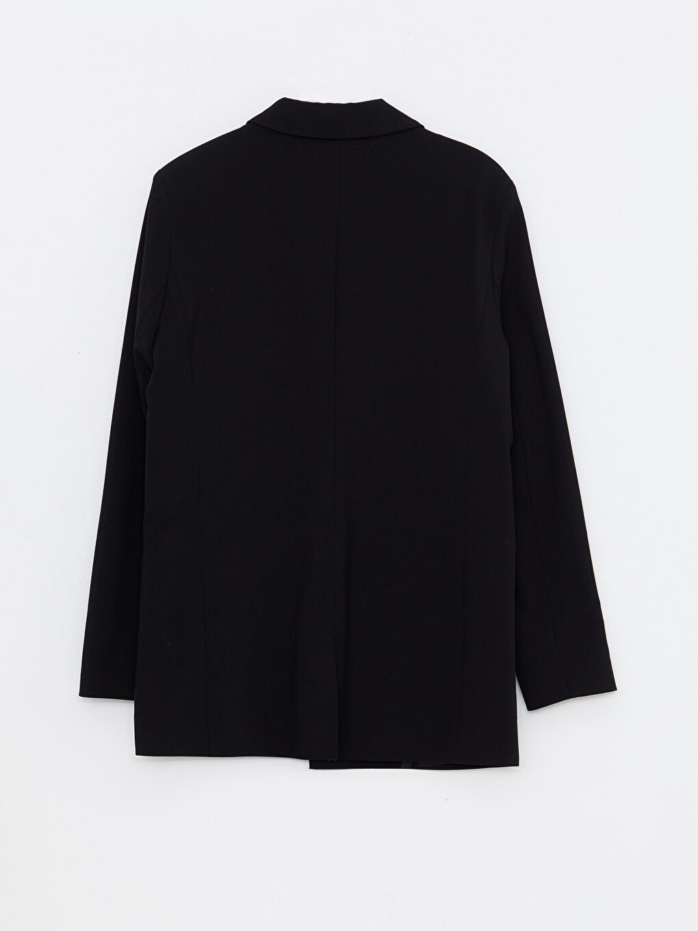 Siyah Düz Uzun Kollu Kadın Blazer Ceket-6