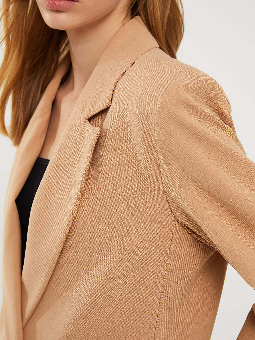 Plain Long Sleeve Women's Blazer Jacket-6