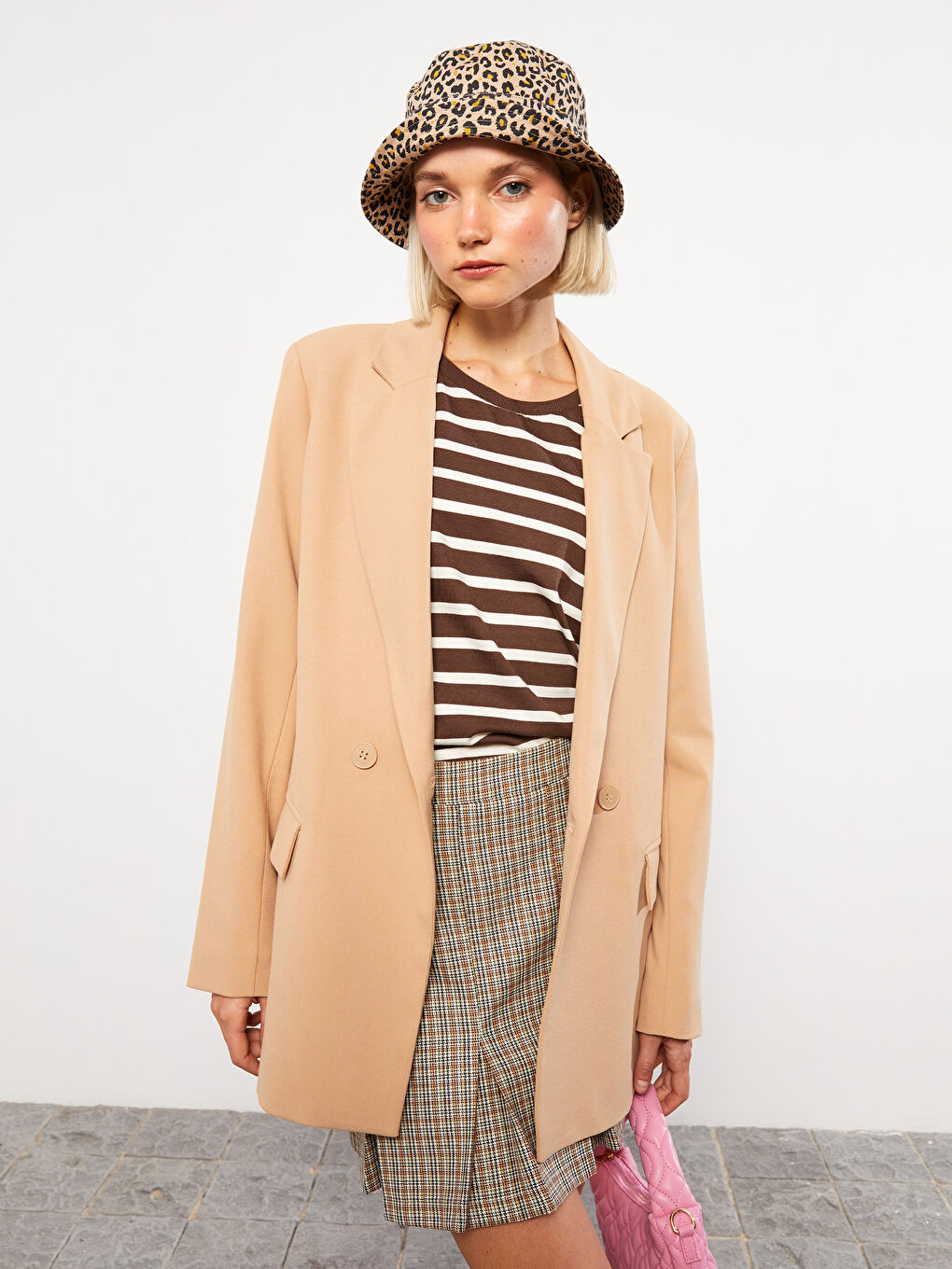 Plain Long Sleeve Women's Blazer Jacket-3