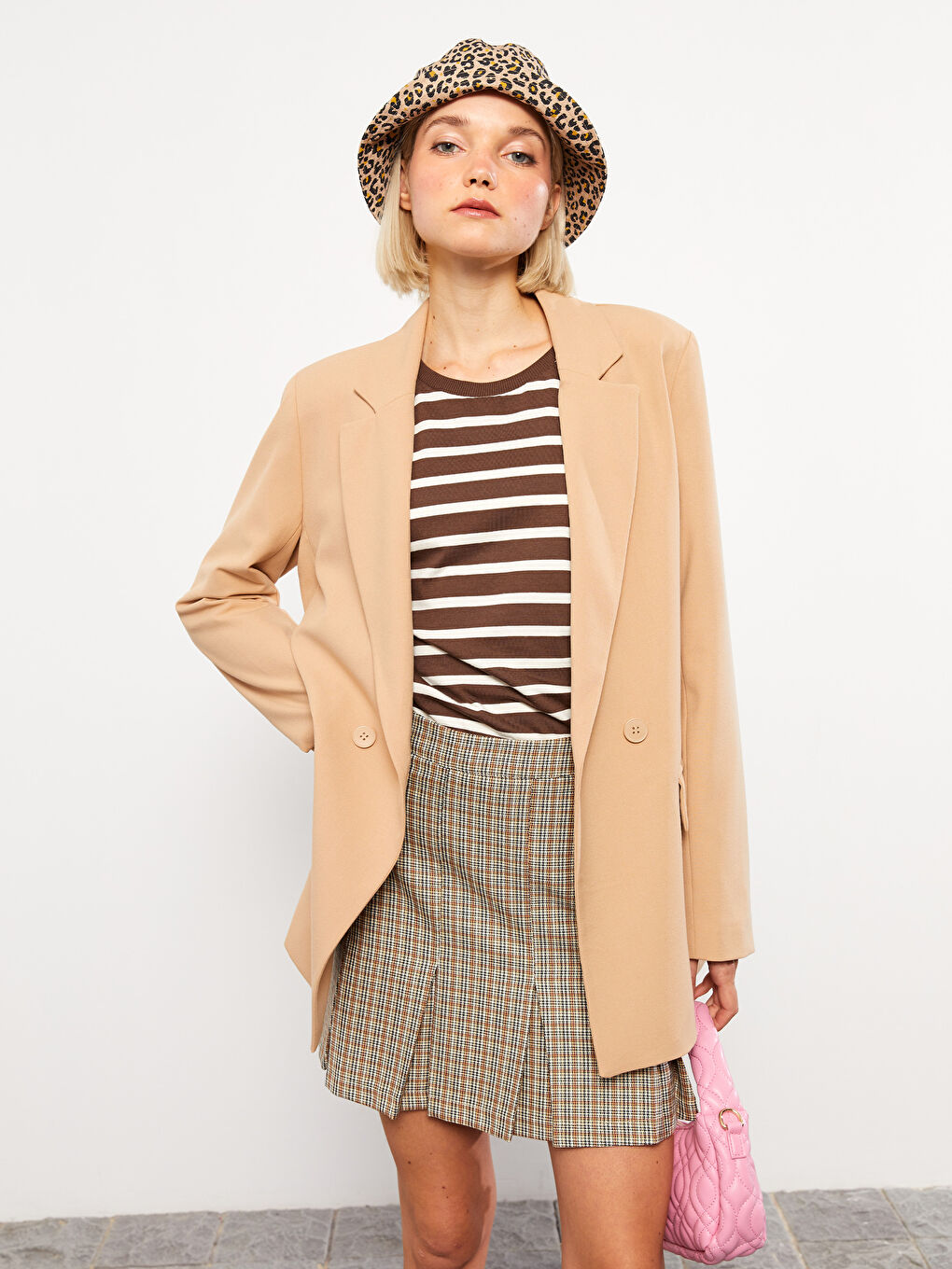 Plain Long Sleeve Women's Blazer Jacket-5